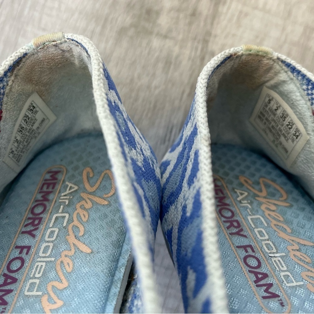 Skechers Womens Sz 5 Leopard Print Washable Knit Slip On Cleo Claw-Some Blue - Picture 11 of 13